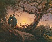 Caspar David Friedrich, Zwei Manner in Betrachtung des Mondes